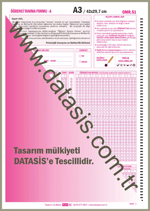 Öğrenci Tanıma Formu